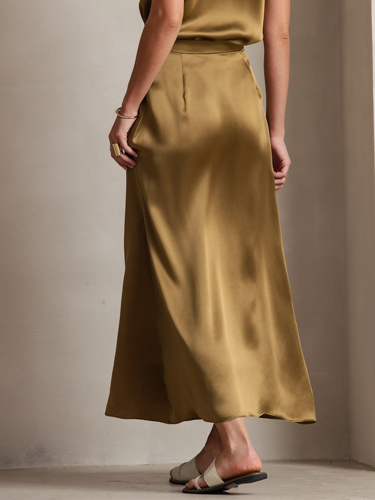 [Braun] SilkSilky-DE 19Momme Seide Skirt 002