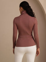 [Cameo Rose] SilkSilky-DE Long Sleeve Turtle Neck T-Shirt 002