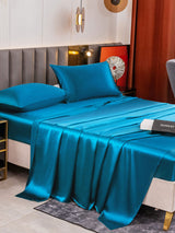 [König Blau] SilkSilky-DE 19Momme Bettwäsche Sets 003