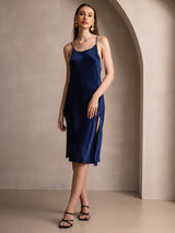 [Dunkelblau] SilkSilky-DE Sleeveless Kleider 004