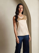 [Champagner] SilkSilky-DE Sleeveless Round Neck Cami Top 001