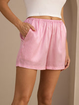 [Rosa Nadelstreifen] SilkSilky-DE Womens Shorts 004