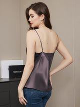 [Lilagrau] SilkSilky-DE Spaghetti Strap V Neck Cami Top 002