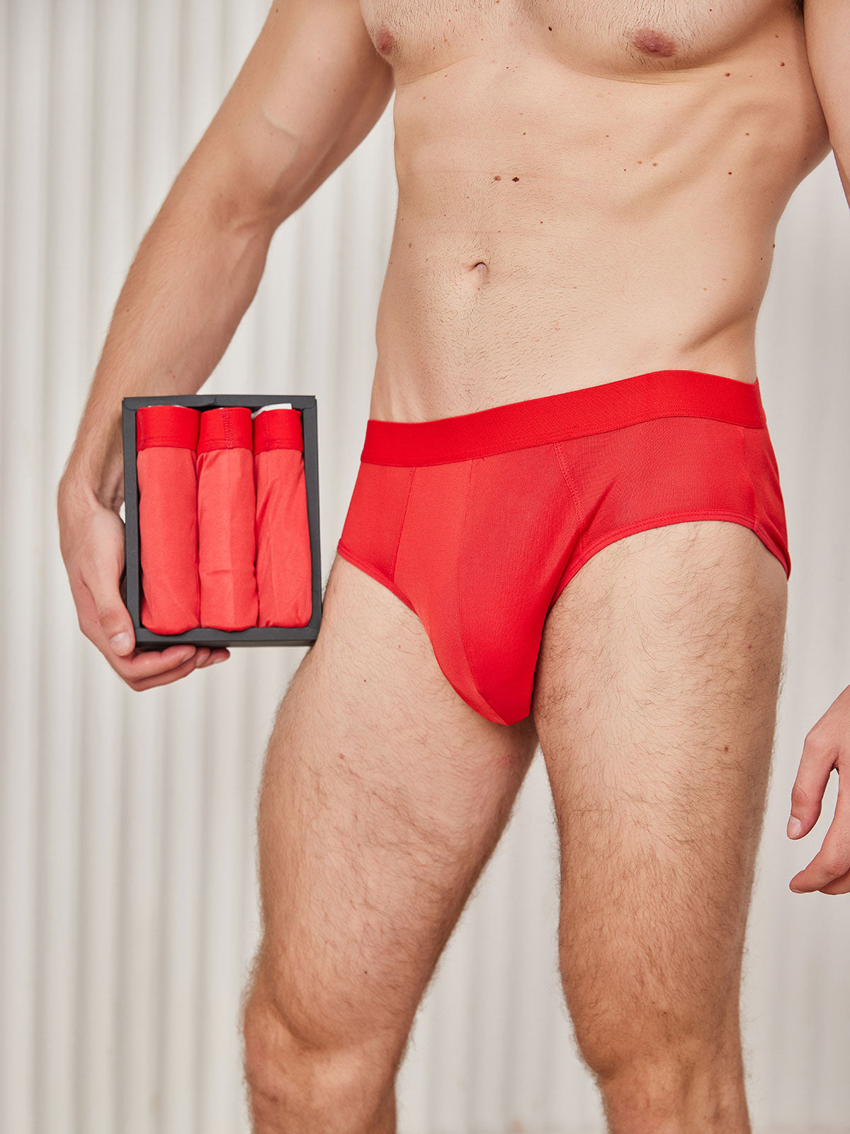 [Rot] SilkSilky-DE Reine Seide Mens Underwear 002