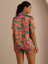[Ton Elefant] SilkSilky-DE Short Sleeve Lapel Collar Damen Pyjamas 002
