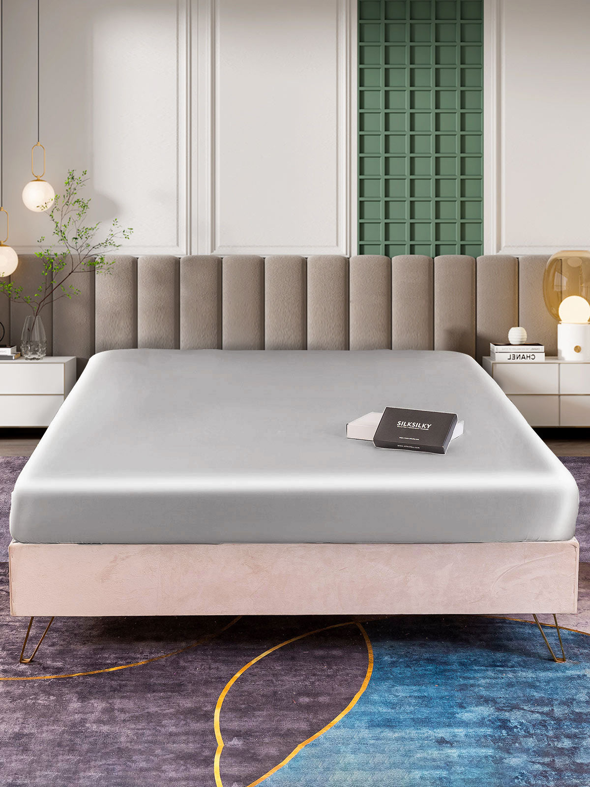 [Silber] SilkSilky-DE 25Momme Reine Seide Sheet 002