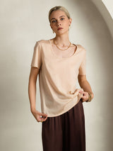 [Beige] SilkSilky-DE Kurzärmelig T-Shirt 005