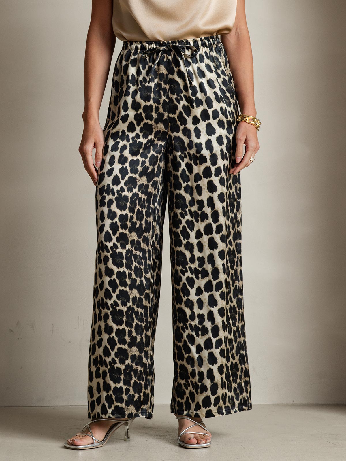 [Leopard] SilkSilky-DE Reine Seide Womens Pants 005