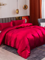 [Rotwein] SilkSilky-DE 19Momme Bettwäsche Sets 001