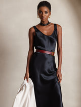 [Schwarz] SilkSilky-DE Sleeveless Kleider 003