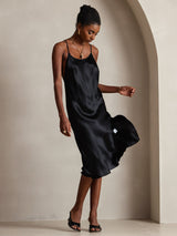 [Schwarz] SilkSilky-DE Sleeveless Kleider 006