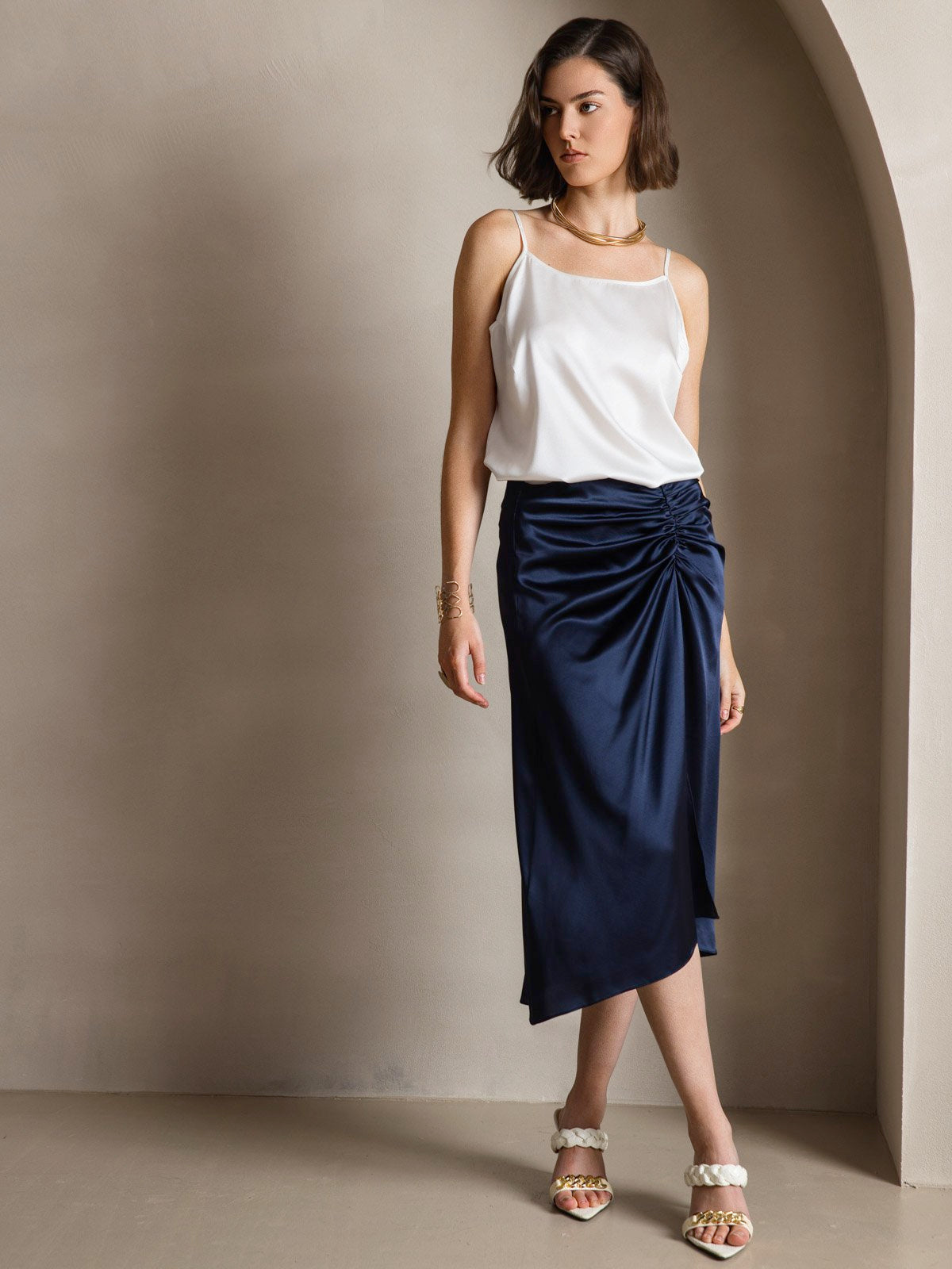 [Weiß] SilkSilky-DE 19Momme Seide Camisoles 009
