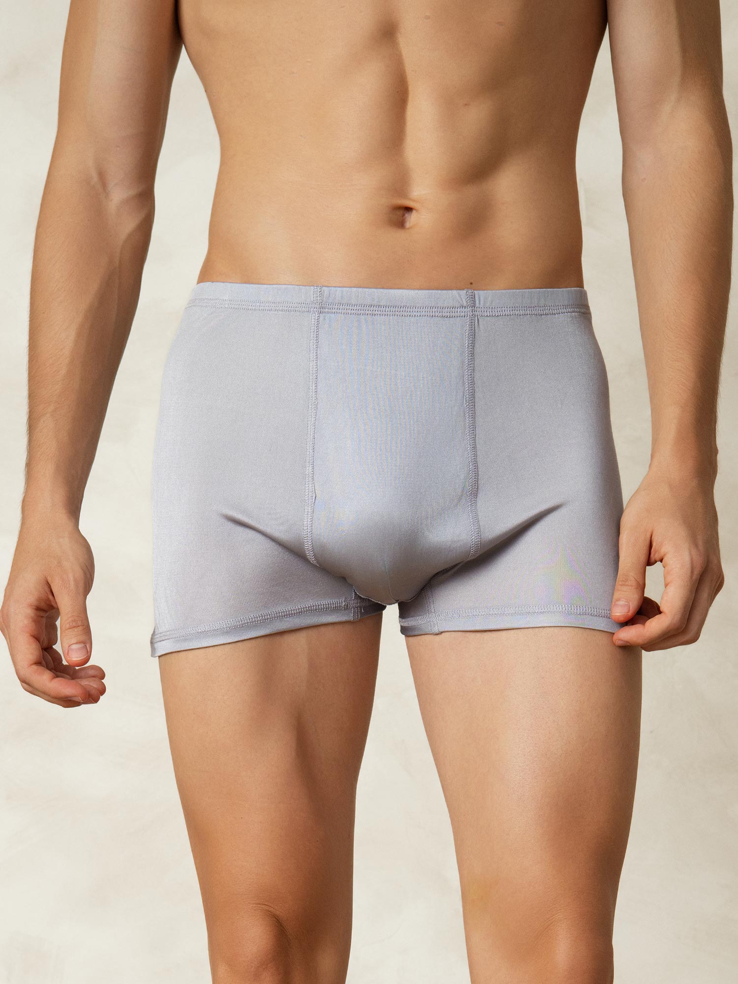 [Grau] SilkSilky-DE Seidenstrick Mens Underwear 003
