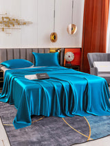 [König Blau] SilkSilky-DE 19Momme Bettwäsche Sets 003