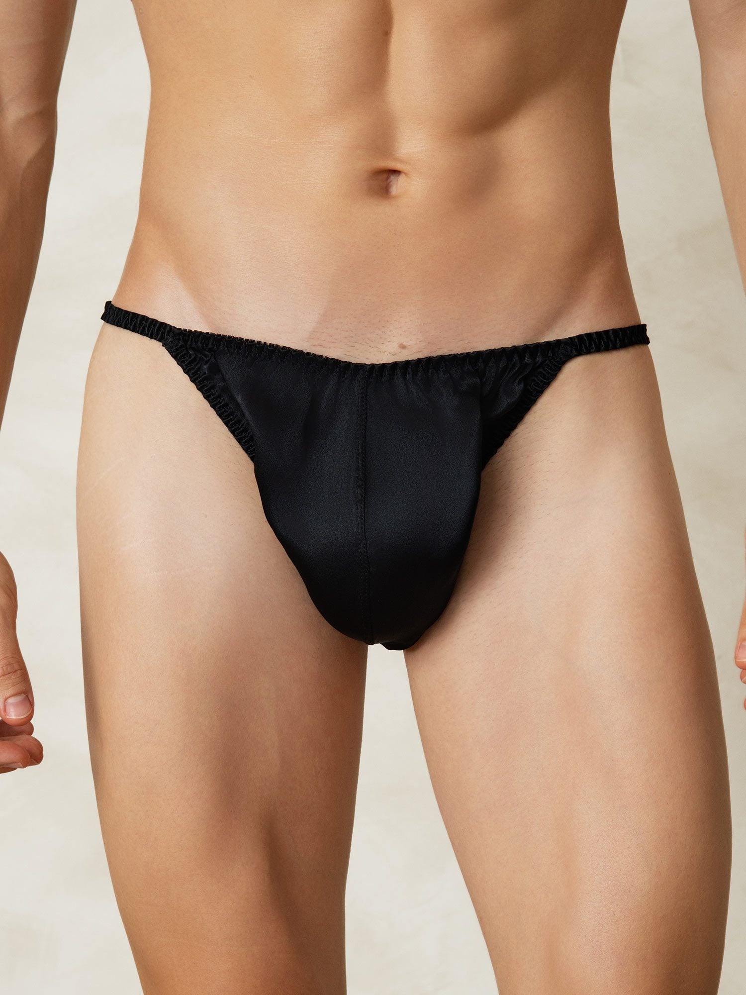 [Schwarz] SilkSilky-DE Reine Seide Mens Underwear 001
