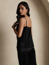 [Schwarz] SilkSilky-DE Spaghetti Strap Cami Top 002