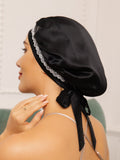 SilkSilky-DE Reine Seide Sleep Cap Schwarz 003