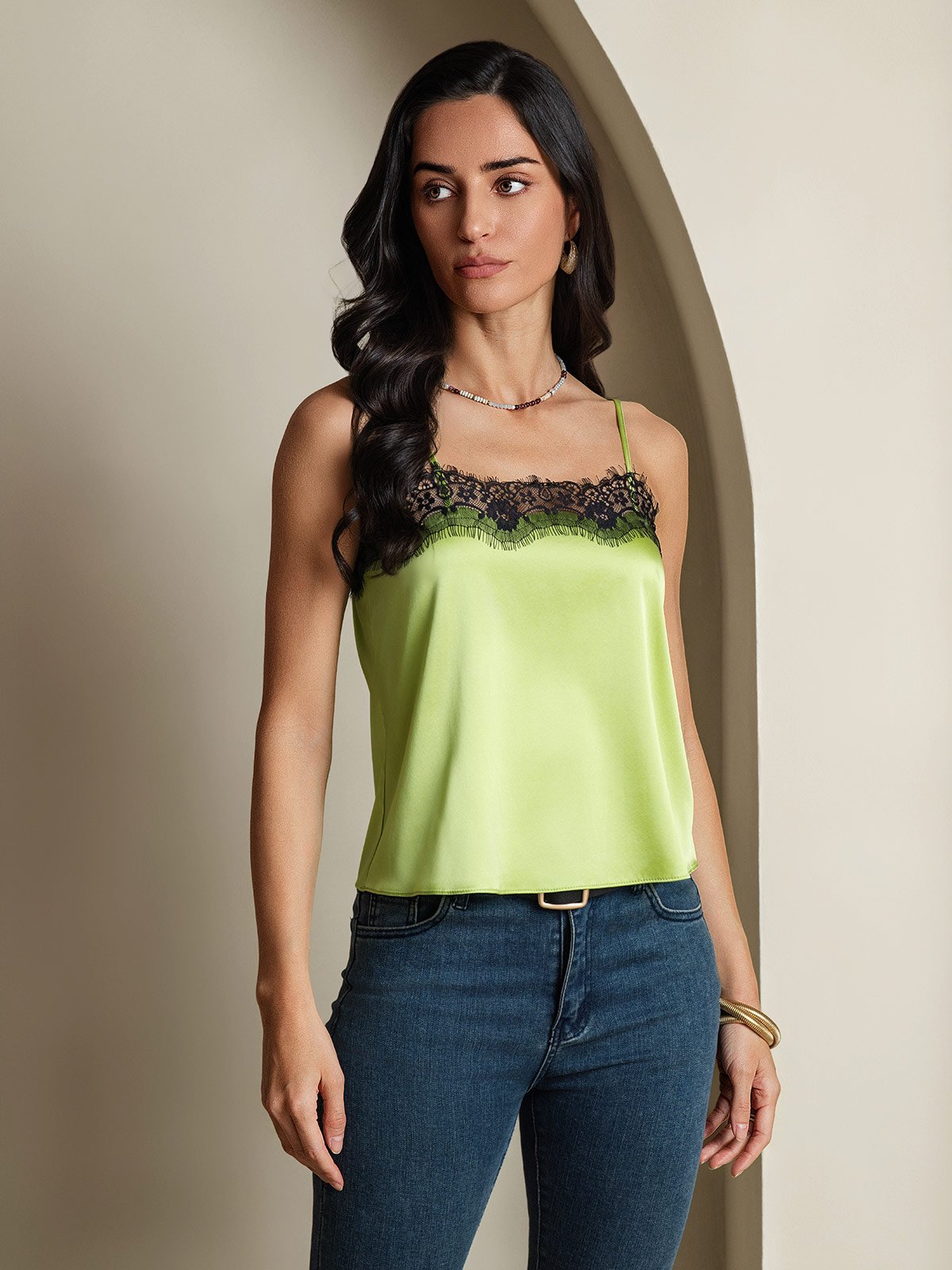 [Mintgrün] SilkSilky-DE 19Momme Seide Camisoles 005