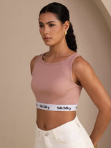 [Rosa] SilkSilky-DE Sleeveless Crew Neck Cami Top 005