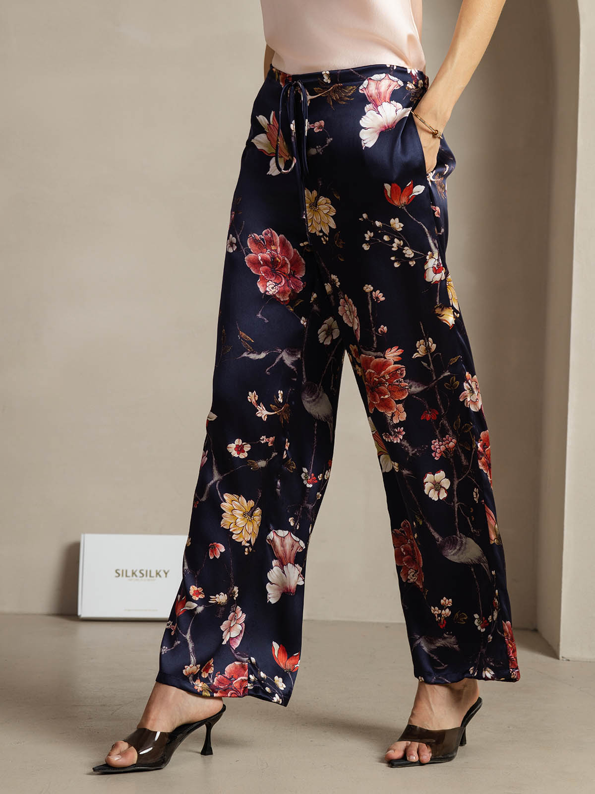 [Marine Blumen] SilkSilky-DE 19Momme Seide Womens Pants 003