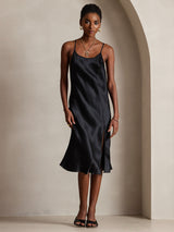 [Schwarz] SilkSilky-DE Sleeveless Kleider 005