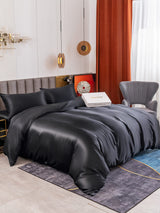 [Schwarz] SilkSilky-DE 19Momme Reine Seide Bedding Set 001
