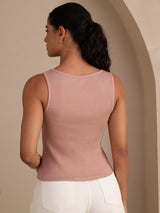 [Rosa] SilkSilky-DE Sleeveless Round Neck Cami Top 002