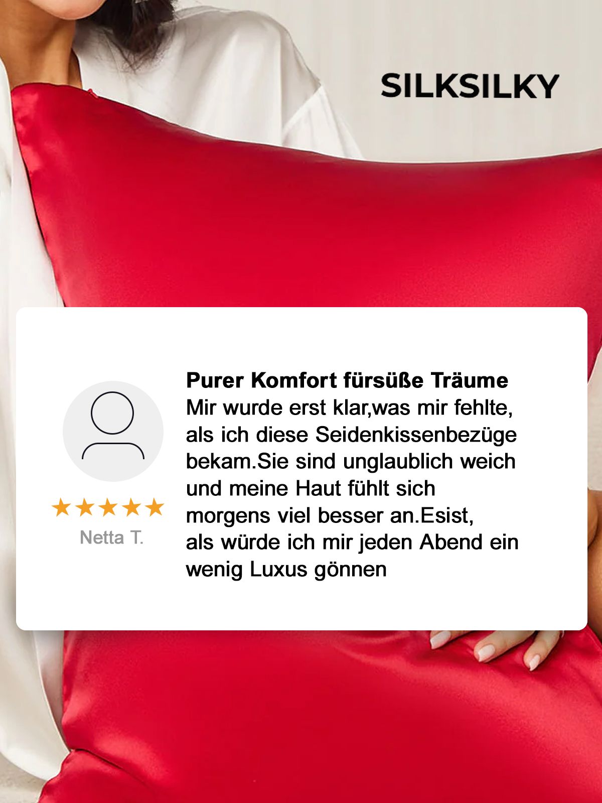 [Weiß] SilkSilky-DE 19Momme Reine Seide Pillowcase 003
