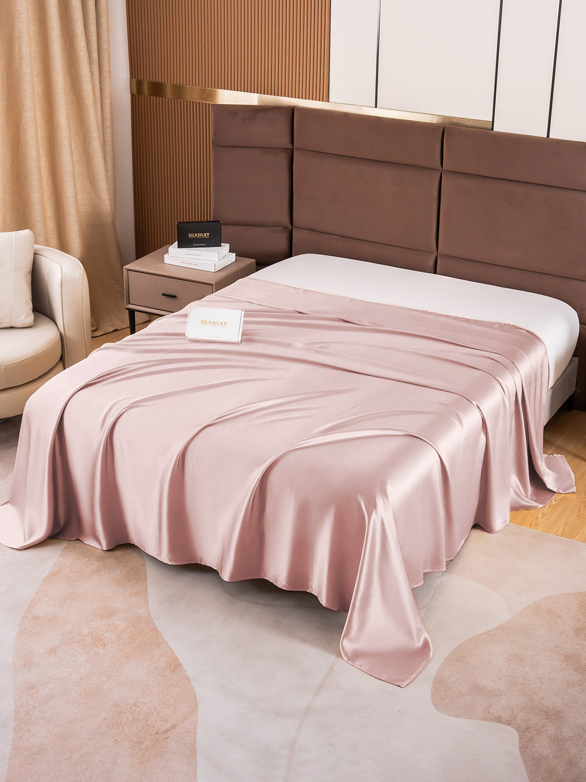 [Blasses Mauve] SilkSilky-DE 19Momme Reine Seide Sheet 004