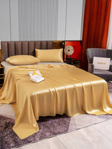 [Champagner] SilkSilky-DE 22Momme Bettwäsche Sets 004