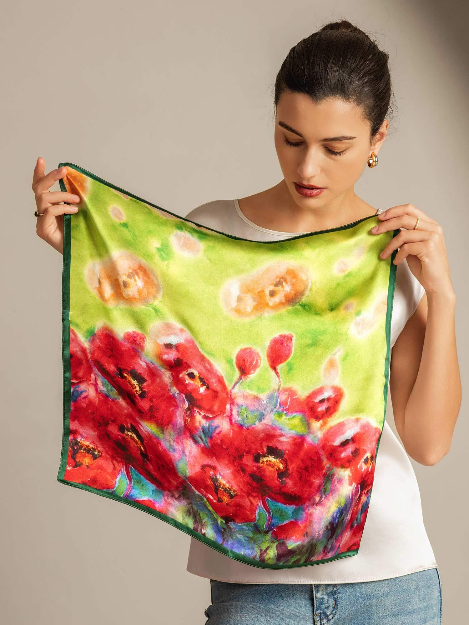 [P099] SilkSilky-DE Reine Seide Scarf 002,