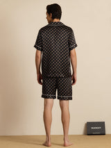 [Schwarze Kette] SilkSilky-DE Kurzärmelig Notch-Kragen Herren Pyjamas 002