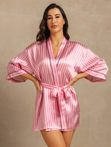 [Rosa] SilkSilky-DE Damen Morgenmantel 001