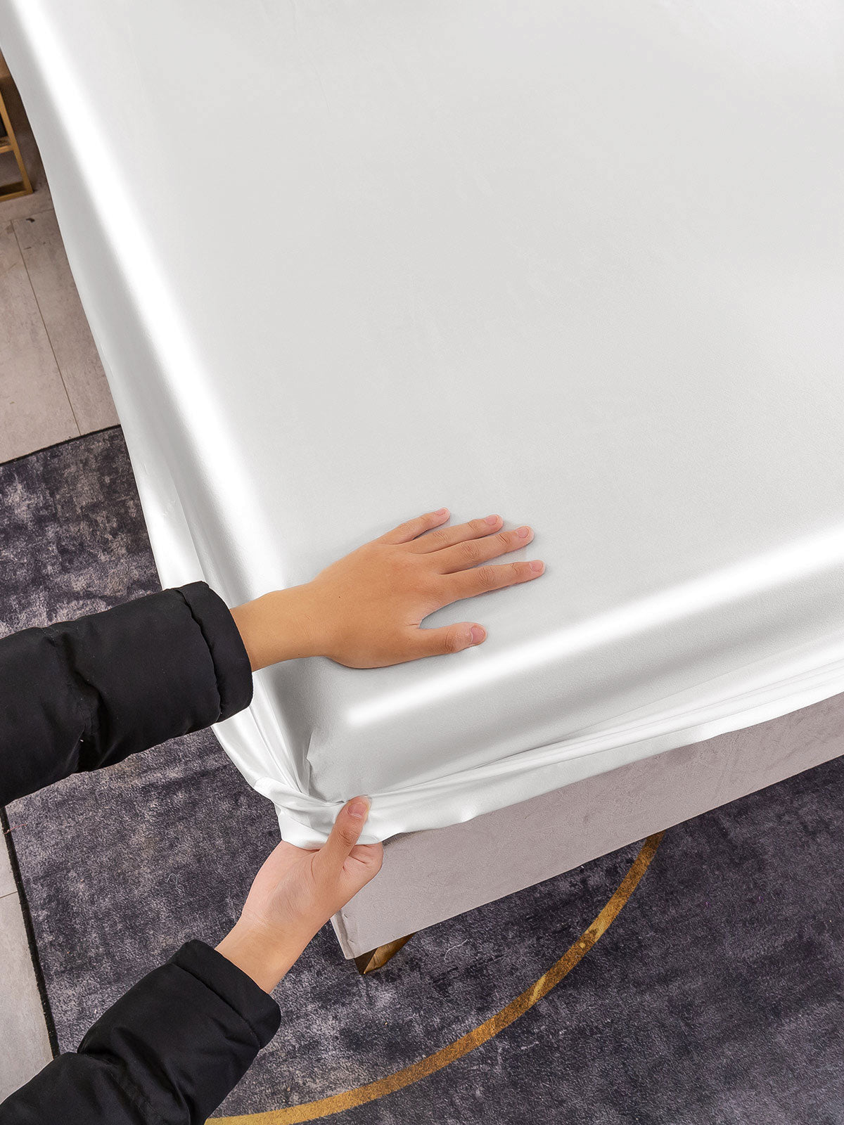 [Weiß] SilkSilky-DE 19Momme Reine Seide Sheet 006