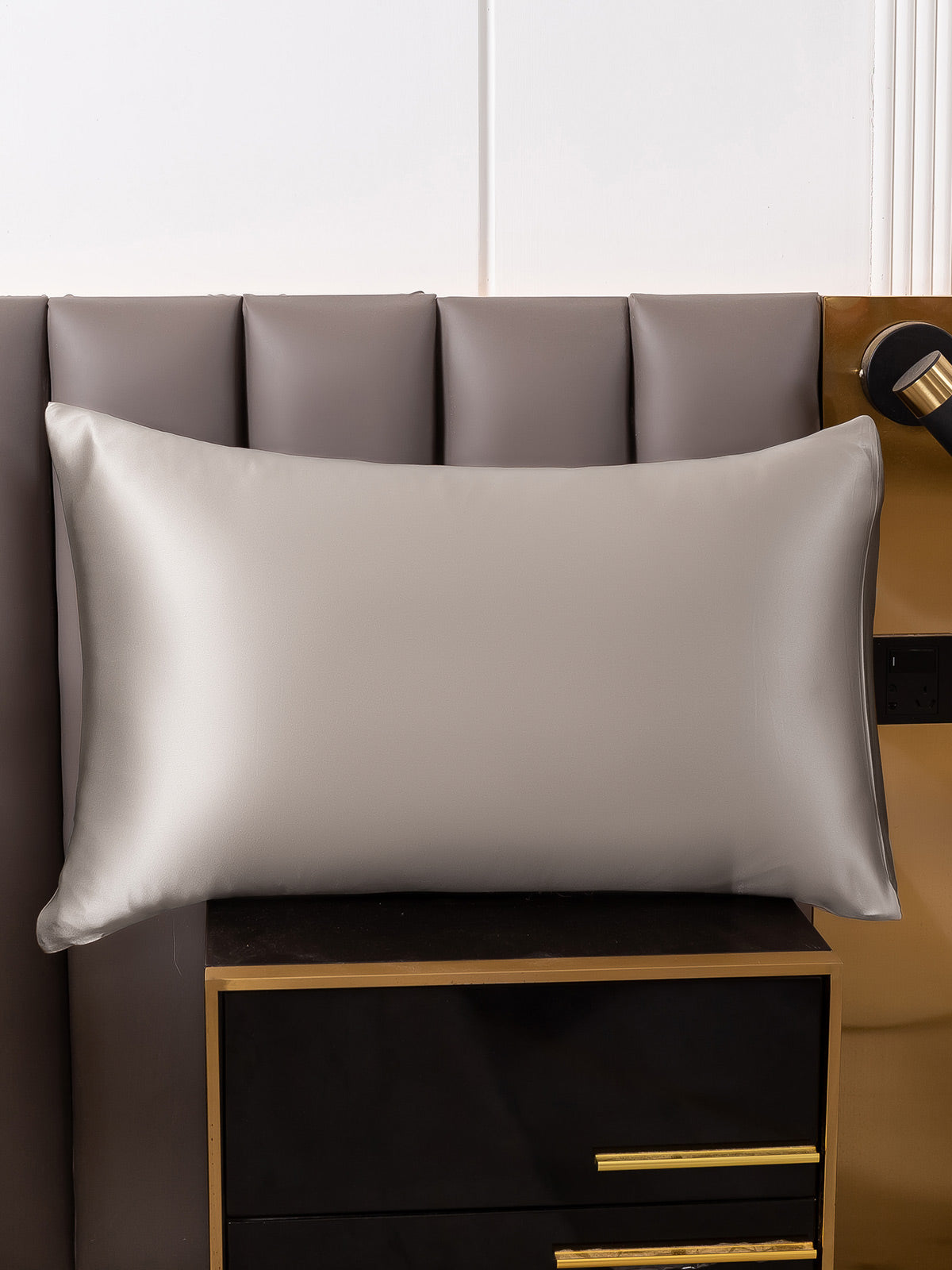[Grau] SilkSilky-DE 22Momme Reine Seide Pillowcase 001