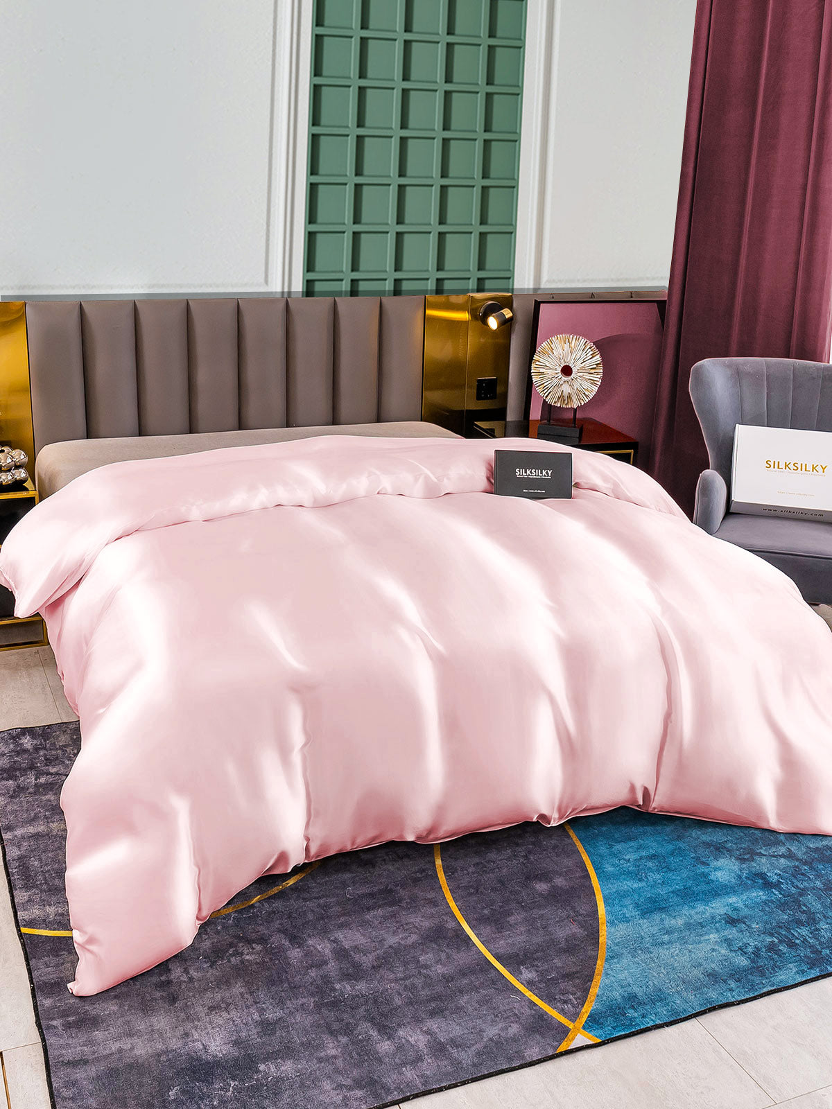 SilkSilky-DE 25Momme Reine Seide Duvet Cover Rosa 002