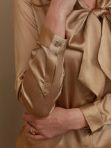 [Champagner] SilkSilky-DE 19Momme Langärmelig Damenhemd 004