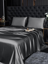 [Dunkelgrau] SilkSilky-DE 19Momme Reine Seide Bedding Set 003