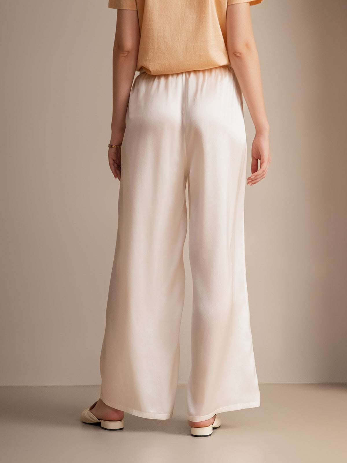 [Weiß] SilkSilky-DE Reine Seide Womens Pants 001