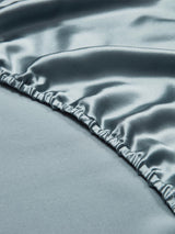 [Graublau] SilkSilky-DE 19Momme Spannbettlaken 004