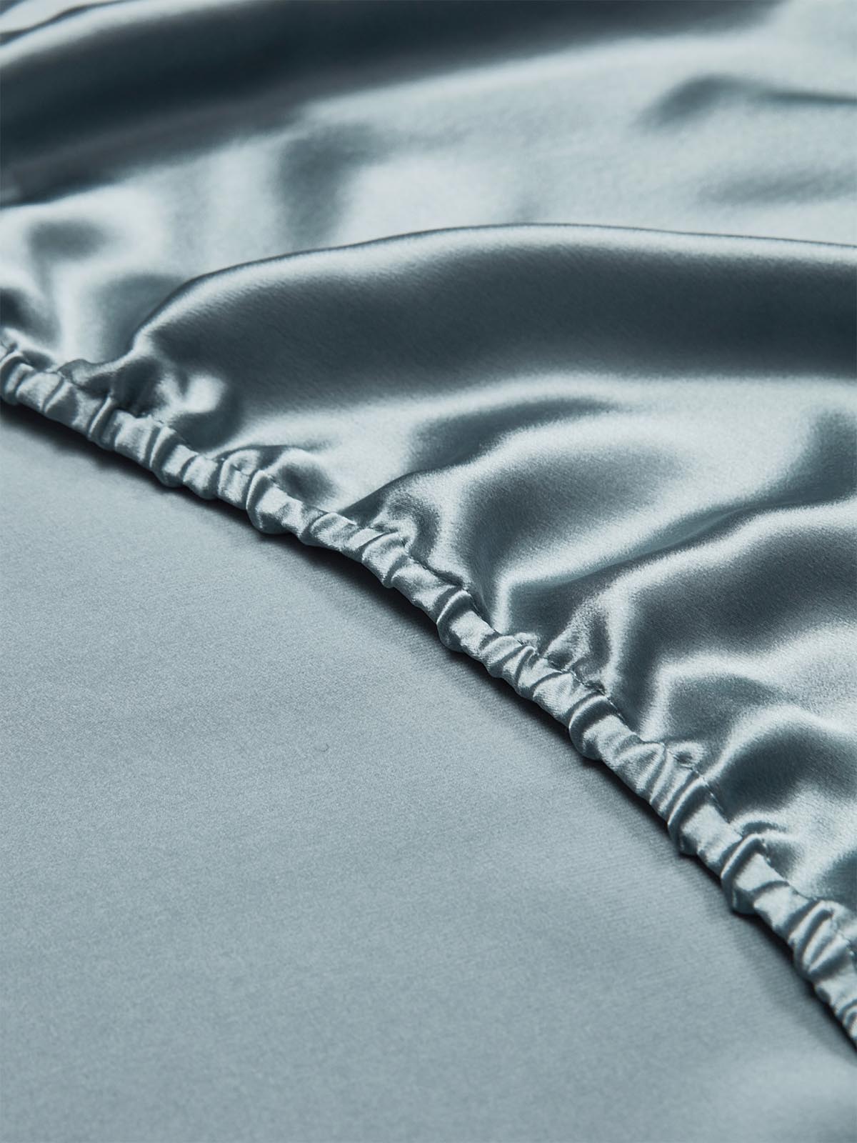 [Graublau] SilkSilky-DE 19Momme Reine Seide Sheet 004