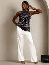 [Punktmuster] SilkSilky-DE 19Momme Seide Womens T-Shirt 006,