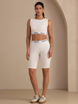 [Weiß] SilkSilky-DE Sleeveless Crew Neck Cami Top 007