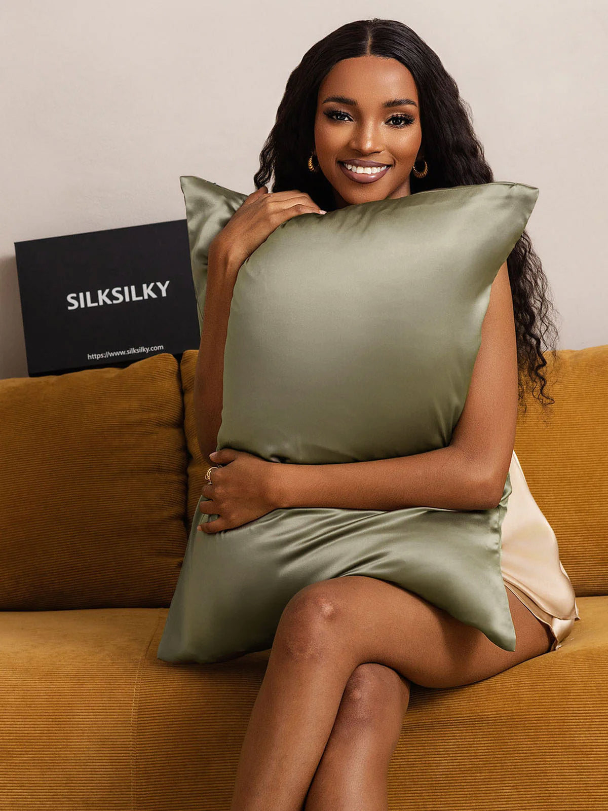 [Olivgrün] SilkSilky-DE 22Momme Reine Seide Pillowcase 005