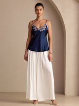 [Dunkelblau] SilkSilky-DE Sleeveless V Neck Cami Top 006