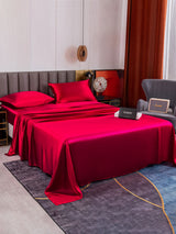 [Rotwein] SilkSilky-DE 19Momme Bettwäsche Sets 005