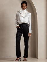 [Schwarz] SilkSilky-DE 19Momme Seide Womens Pants 007