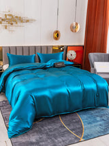 [König Blau] SilkSilky-DE 19Momme Bettwäsche Sets 004