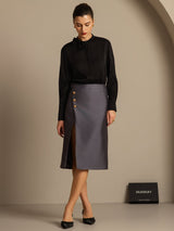 [Grau] SilkSilky-DE 32Momme Wolle Röcke 006