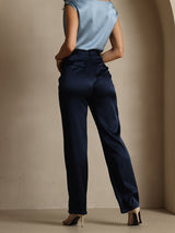 [Dunkelblau] SilkSilky-DE 19Momme Seide Womens Pants 002